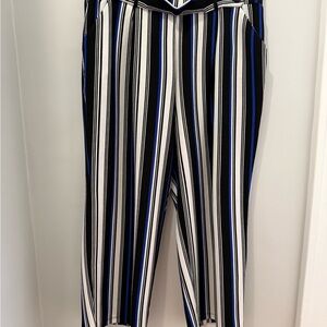 Cato Black and White Striped Wide Leg Pants